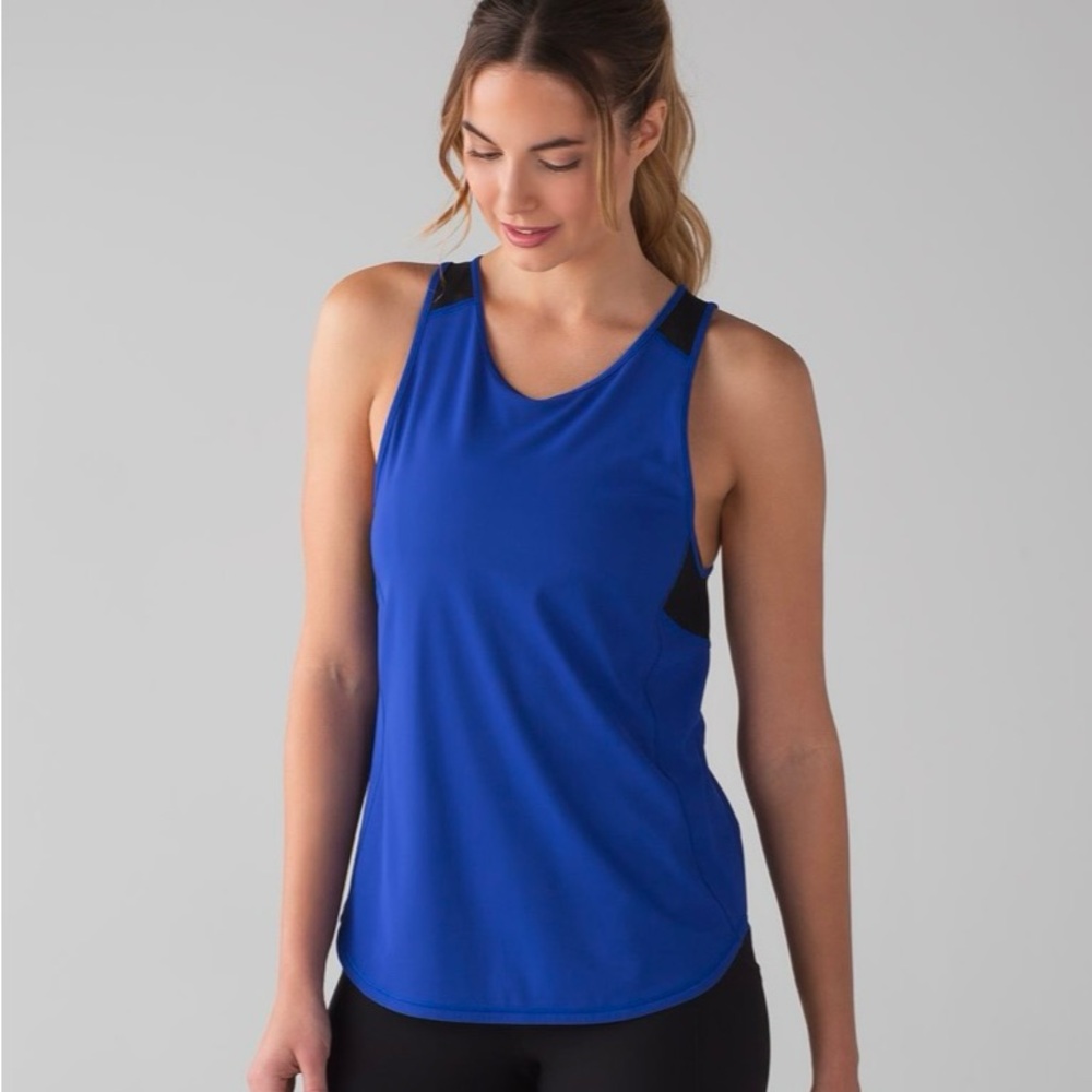 lululemon athletica Royal Blue Tank Top with Black Accents
